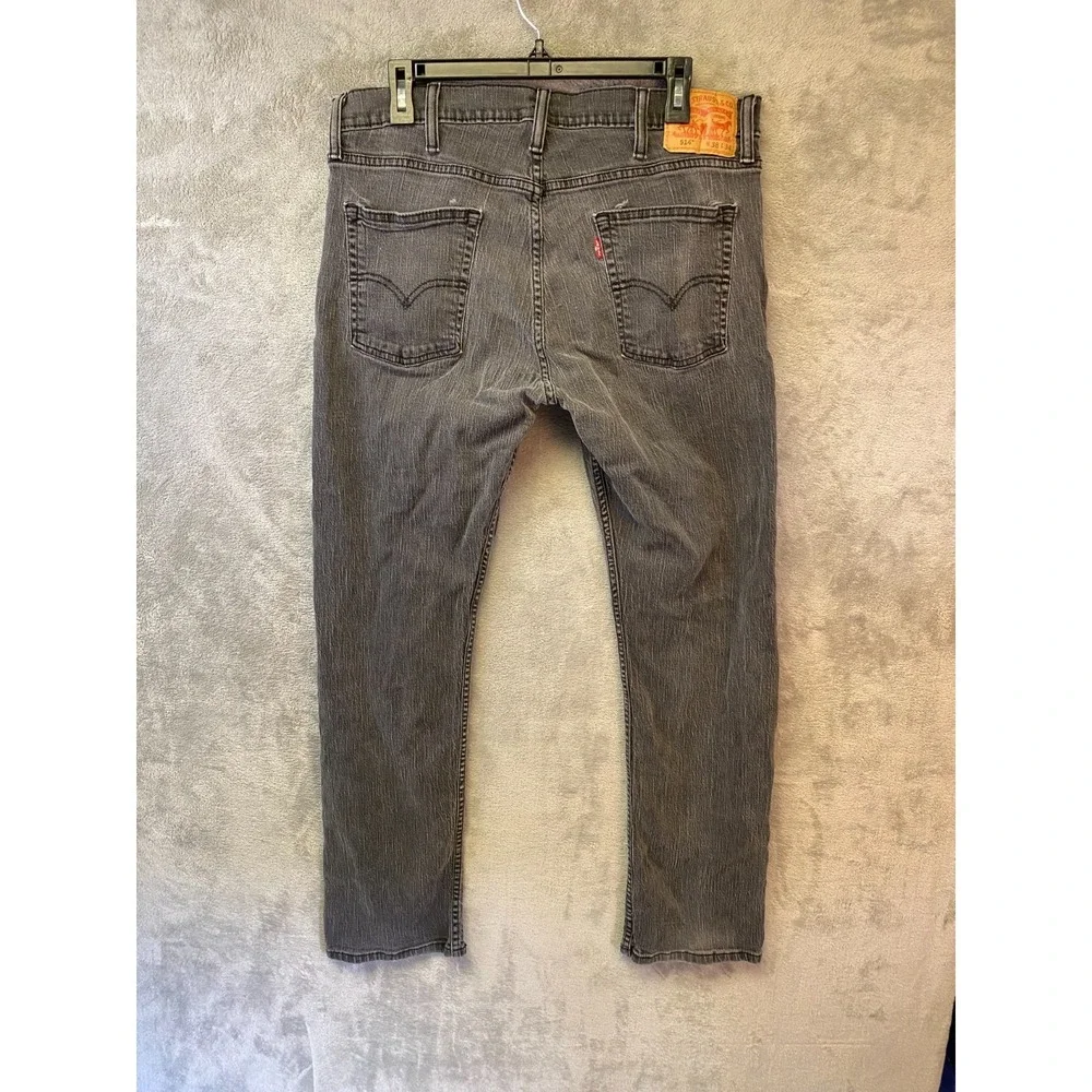 Levis 514 Straight Fit Jeans Mens 38x34 Gray Denim Pants Measured 38x30